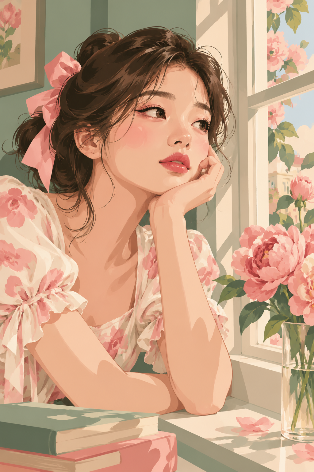 Retro flat-color portrait prompts — published visual reference
